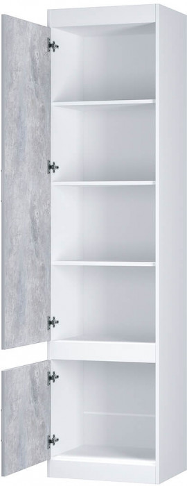 "Паскаль" шкаф закрытый (534х2100х402) белый/цемент светлый