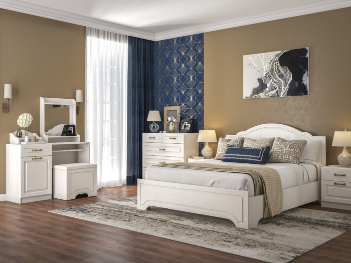 Ливерпуль Стол туалетный 12.46 + Полка 10.118, ясень ваниль/белый