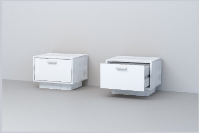 Эго Тумба Т-5 ПД (Глянец Белый/Бетон Светлый)