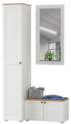 Остин Прихожая 24, белый шагрень/дуб крафт золотой