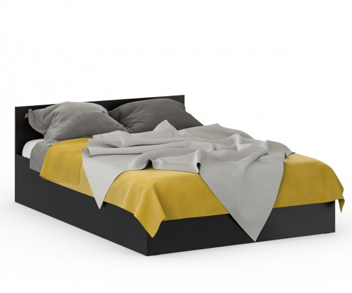 Спальня Стандарт 4-1400, венге/фасады ТВ тумбы МДФ чёрный глянец