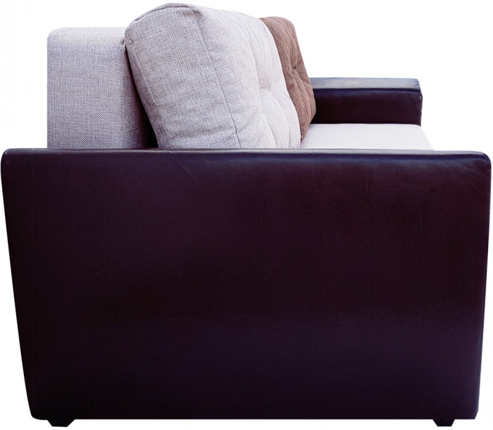 Диван-кровать Амстердам, 160х195, раскладной, еврокнижка, пружинный блок, рогожка/экокожа, комби