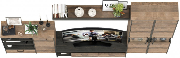 Трувор Гостиная 035, дуб гранж песочный/интра