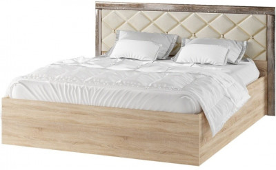 Мадлен Кровать 160+настил ДСП, сонома/дуб шале мореный