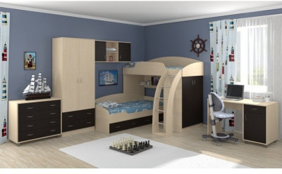 Модульная детская Соня, Дуб молочный / Венге