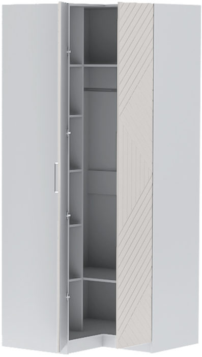 Шкаф угловой "Иннэс-7" - Белый/Тирамису матовый