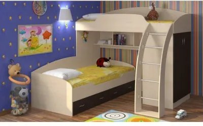 Модульная детская Соня (Соня 1 + Соня 2), Дуб молочный / Венге