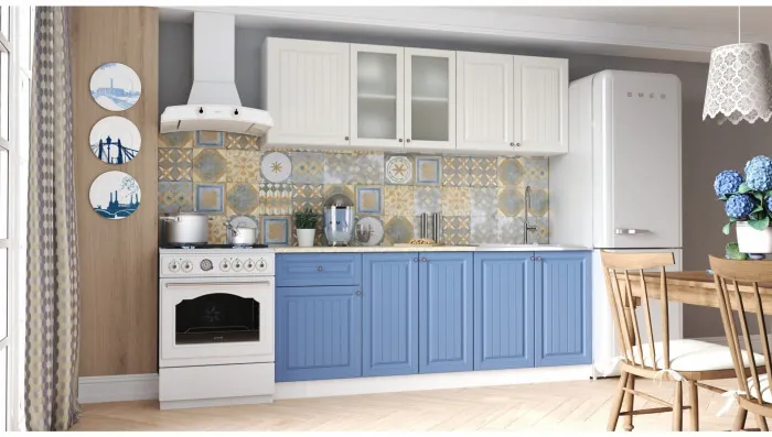 Кухня МДФ Хозяюшка 2000, Акация/Деним