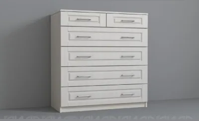 КЭТ-6 Кантри Комод 6 ящиков (Бодега белая / Сандал)