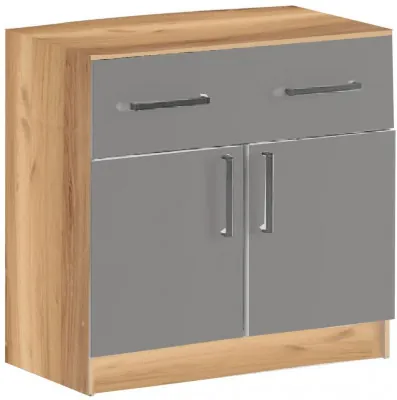 Комод 1 ящик 2 двери (Дуб крафт/ Графит)