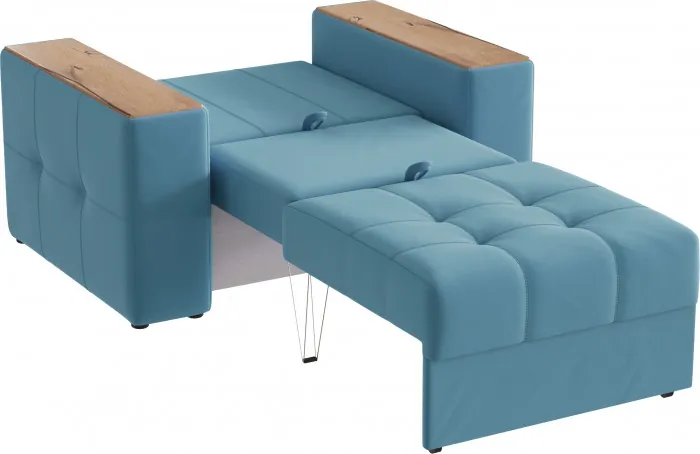 Кресло-кровать Виконт, Светло-голубой/Дуб канадский