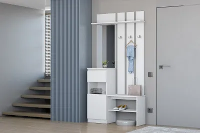 Кэт-1 Вешалка 1, Белый/Белый