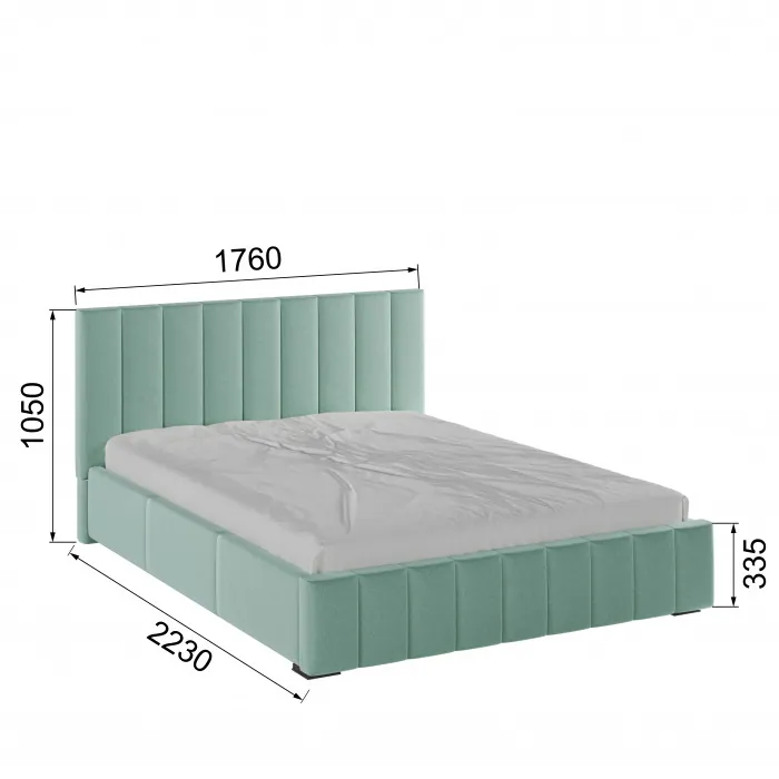 Нега Кровать интерьерная 160 мятный, ортопед