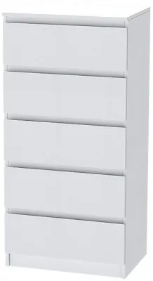 Кэт-1 Комод 5-Ящиков, Белый/Белый
