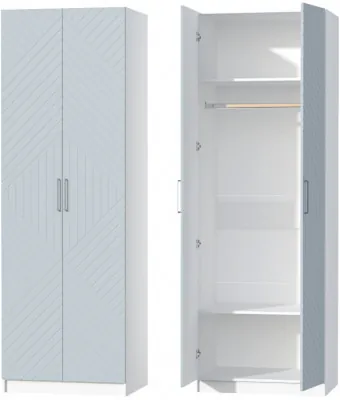 Шкаф двухдверный №1 "Иннэс-7" - Белый/Монблан Р-856