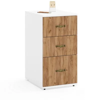 Лидер-8 Модуль Тумба МД 3.16, белый шагрень/крафт золото