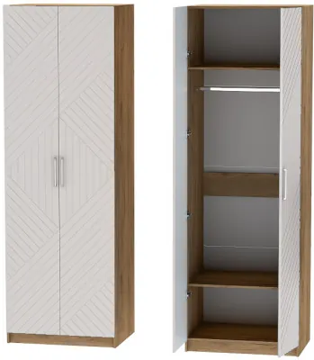 Шкаф двухдверный №1 "Иннэс-7" - Крафт золотой/Тирамису матовый