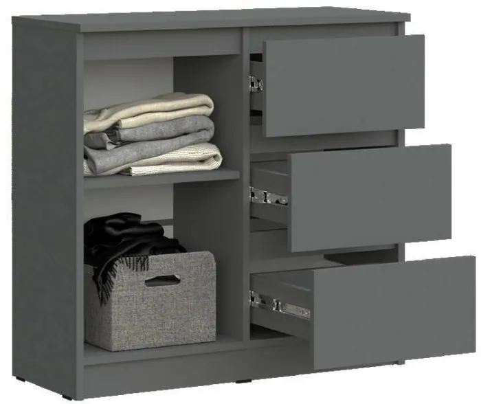 Челси Комод 800 (3 ящик 1 дверь) (Дуб Сонома, Дуб Сонома)