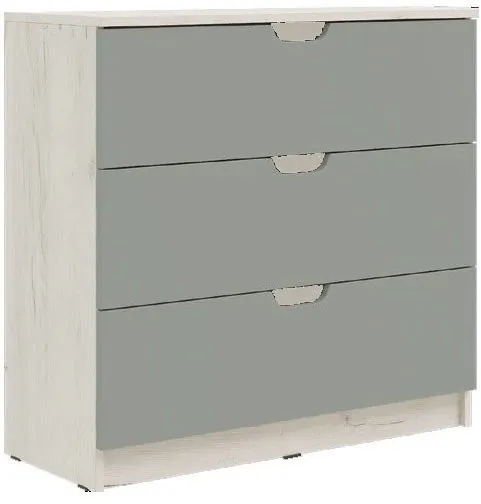 Юниор-4 Комод 3 ящика (800) (Шарли пинк, Крафт белый)