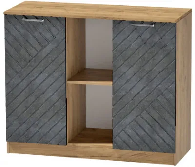 Комод №4 "Иннэс-7", Крафт золотой/Бетон графит