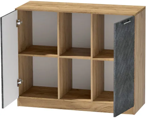 Комод №4 "Иннэс-7", Крафт золотой/Бетон графит