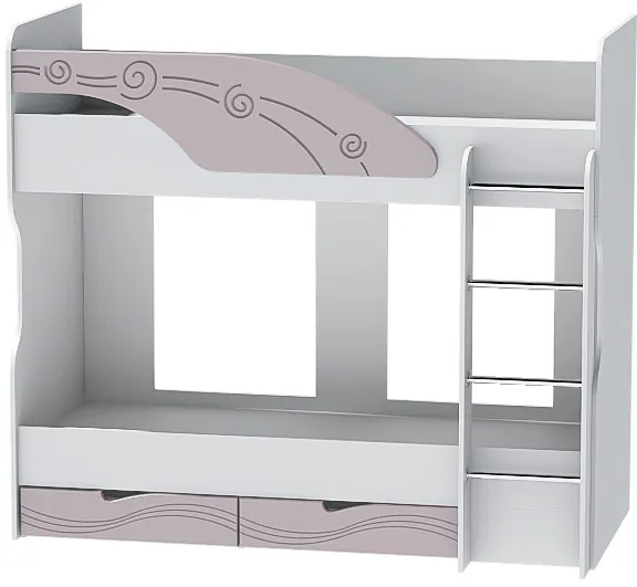 Детская комната Бриз МДФ, набор 6, Белый/Ирис (Волна)