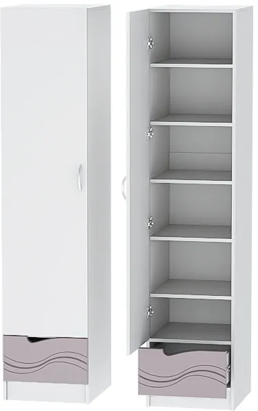 Детская комната Бриз МДФ, набор 6, Белый/Ирис (Волна)