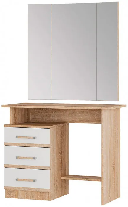 "Сакура" косметический стол (900х1550х450) дуб сонома/белый