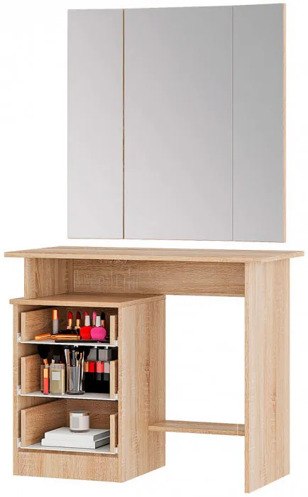 "Сакура" косметический стол (900х1550х450) дуб сонома/белый