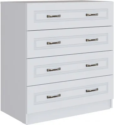 Комод с 4-мя ящиками Апполия, Белый/Белый дуб