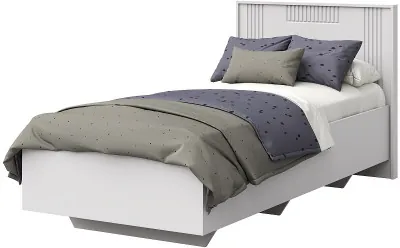 Кровать 90х200 "Харди-1" с щитовым основанием - Белый текстурный/Ясень белый