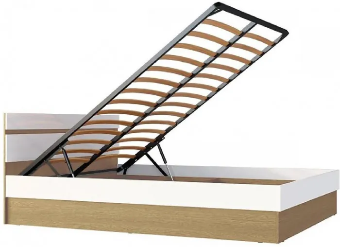 Ким Кровать с подъемным механизмом 160, сонома / белый глянец