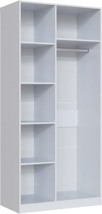 Шкаф 2-х створчатый Апполия, Белый/Белый дуб