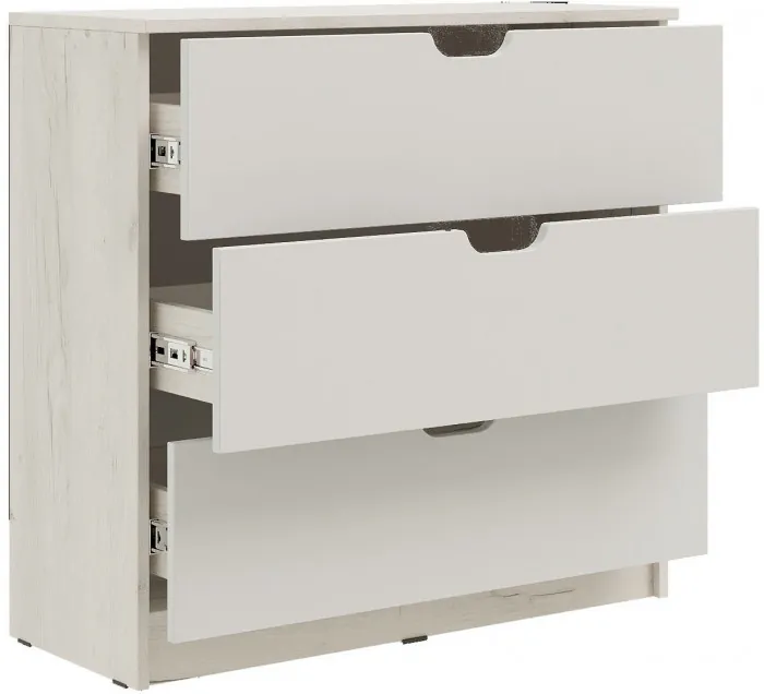 Модульная детская Юниор-4, композиция 2 (Шарли белый, Крафт белый)