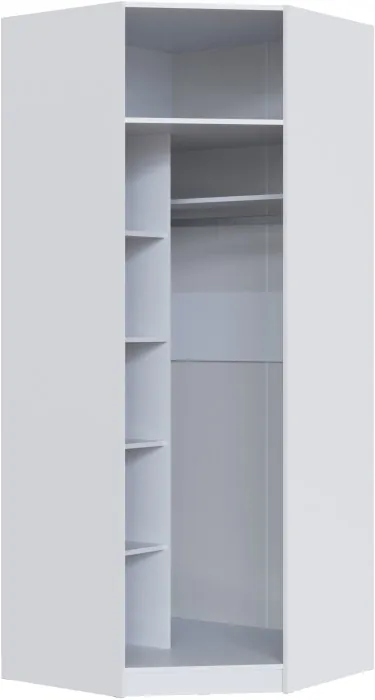 Шкаф угловой Апполия, Белый/Белый дуб