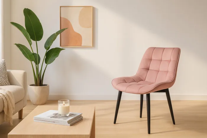 Стул "Бостон" черный матовый Томми 14 пыльная роза