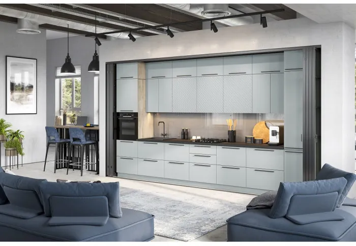 Кухня модульная Этна. Комплект 4.2 м, софт грей