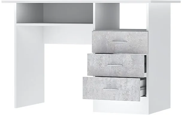 Стол письменный Бриз ЛДСП, Белый/Цемент светлый