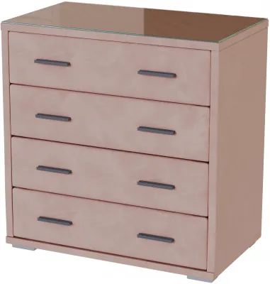 Интерьерный комод со стеклом пыльная роза