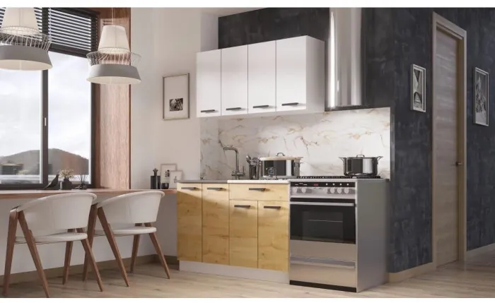 Кухня ЛДСП Хозяюшка 1200 (Вотан, Белый)