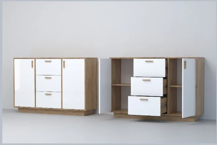 Эго Комод К-2 ПД (Камень Темный/Бетон Светлый)