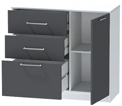 Комод №2 "Иннэс-7", Белый/Графит