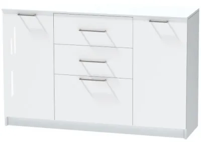 Комод №3 "Иннэс-7", Белый/Белый глянец