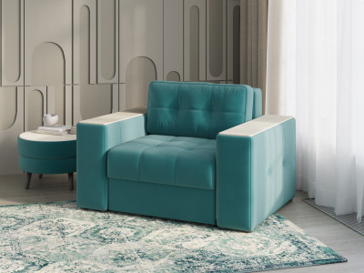 Кресло-кровать "Нави", Бирюза/МДФ клен кремовый