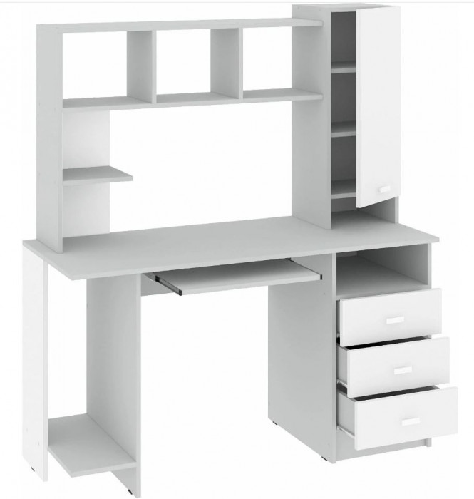 стол компьютерный КС-003 серый/белый