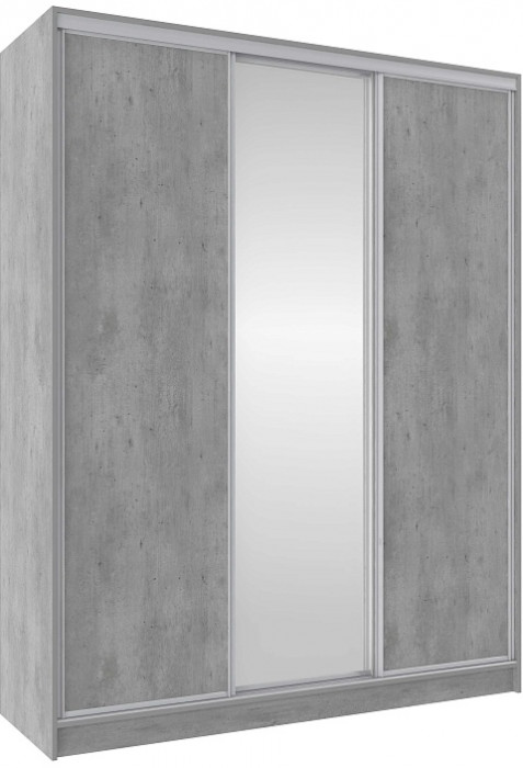 Шкаф-купе трехдверный с зеркалом 1800 Домашний Atelier светлый