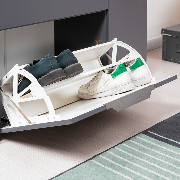 Октава Прихожая 25, цвет серый графит/дуб крафт золотой/фасады МДФ серый графит, ШхГхВ 193,7х35,4х197,6 см., универсальная сборка