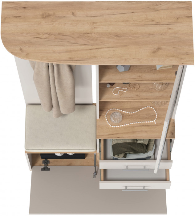 Прихожая 2-3431дкз/к.с Домино - Шкаф с вешалкой, дуб крафт золотой/кашемир серый