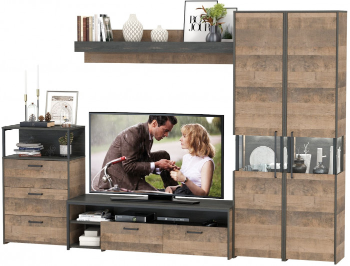 Трувор Гостиная 037, дуб гранж песочный/интра