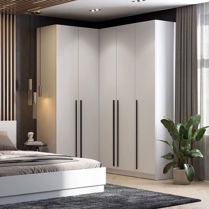 шкаф распашной (угловой) Берген ШКУ-920 белое дерево/белое дерево